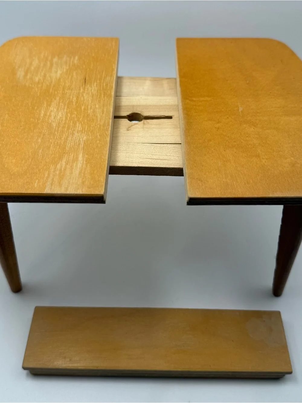 Strombecker dollhouse furniture kitchen table expandable wooden 1950s era
